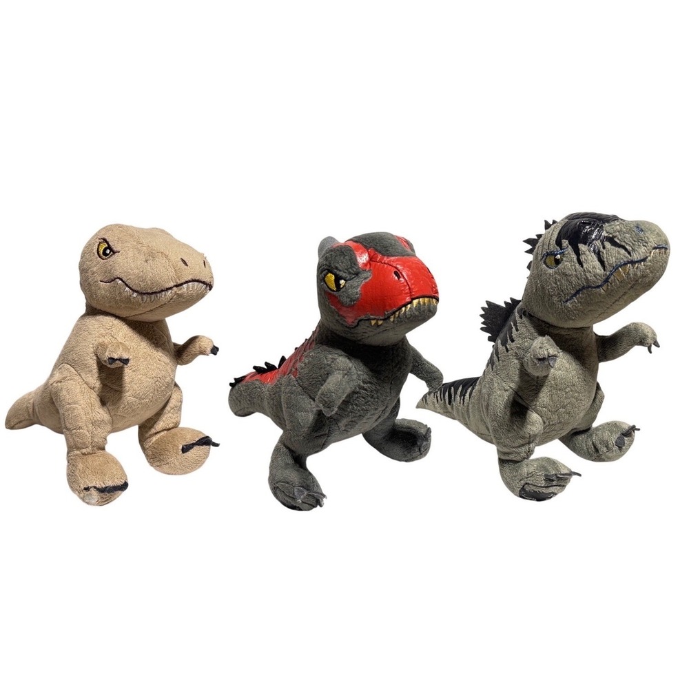 Jurassic World Plush Dinosaur Set 7in Multicolor T-Rex Indominus Indoraptor 3pk